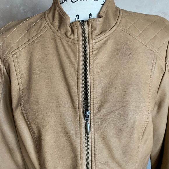 Tan Faux leather jacket - Picture 3 of 6